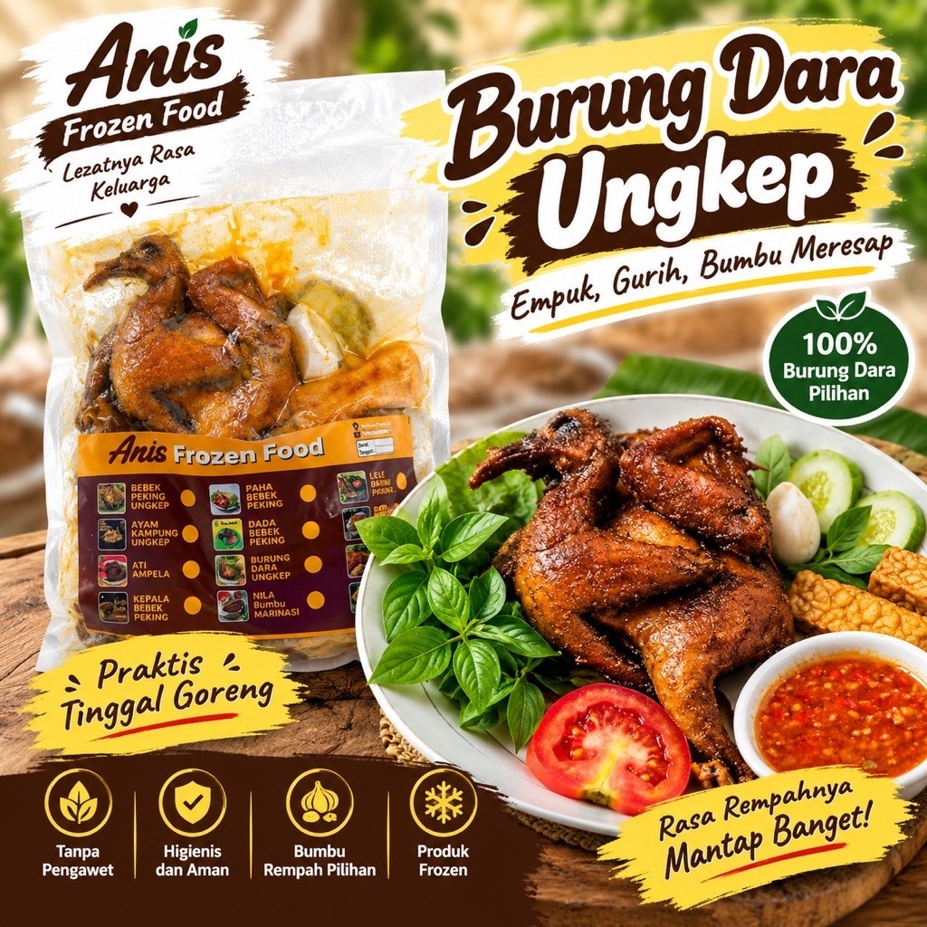 BURUNG DARA UNGKEP ANIS FROZEN FOOD