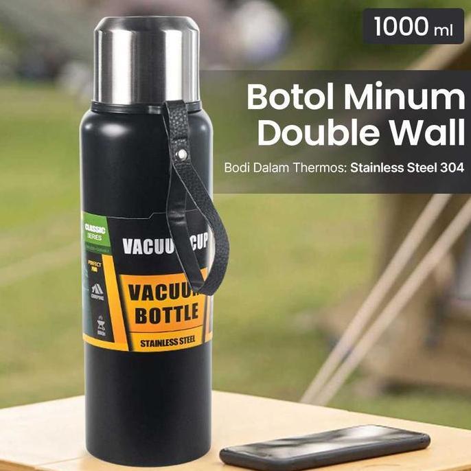 BudgetGadget Botol Minum Tumbler Termos Vacuum Stainless Steel 1000ml MG24 Double Wall Insulasi 24 J