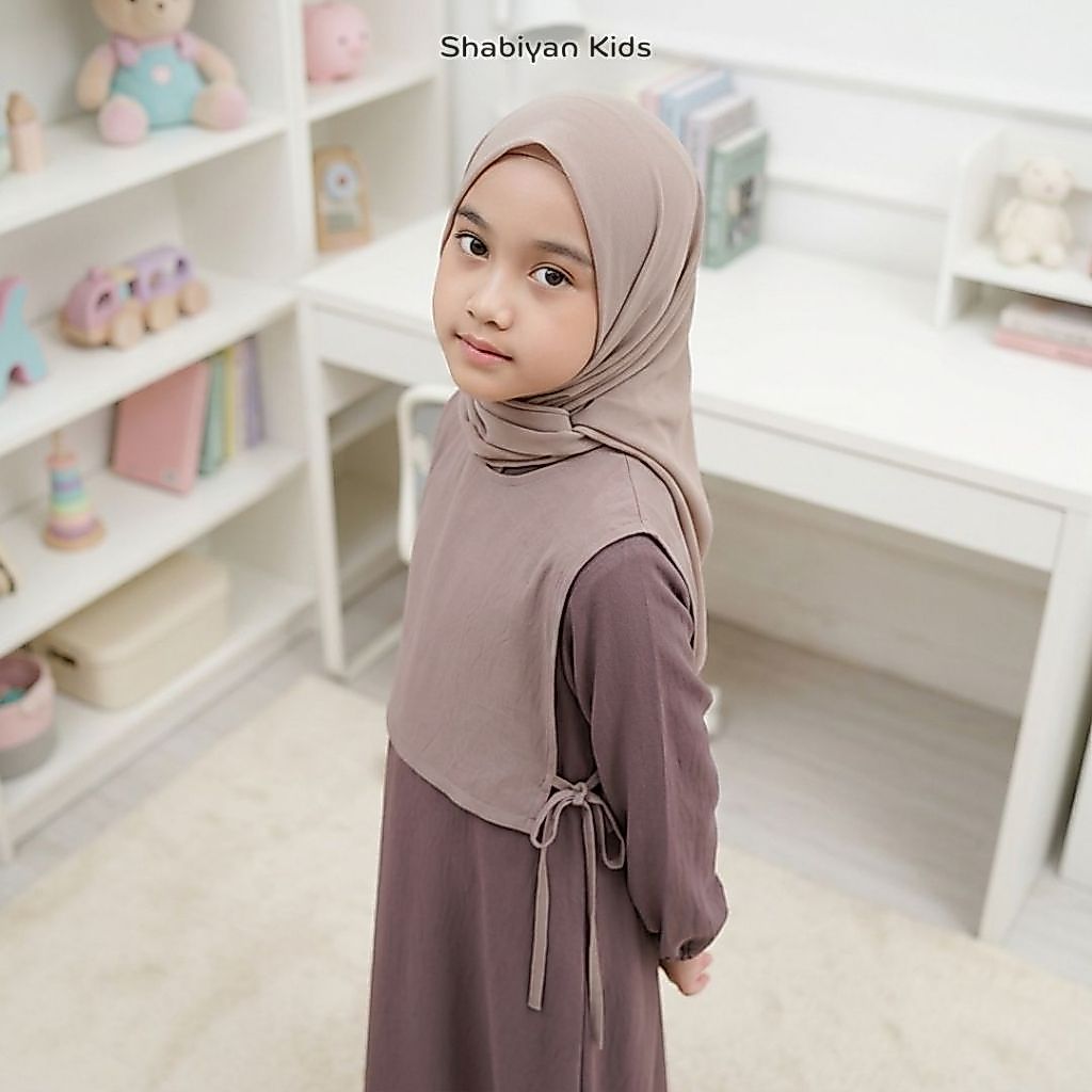 Gamis Anak Perempuan Tanggung Couple Ibu Anak Rompi Kombinasi