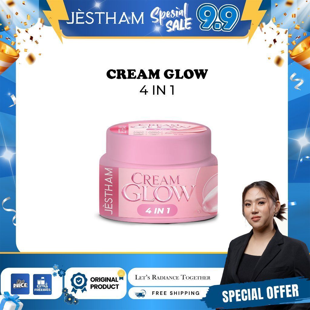 Jestham Cream Glow 4in1 (New) Mencerahkan Glowing BPOM