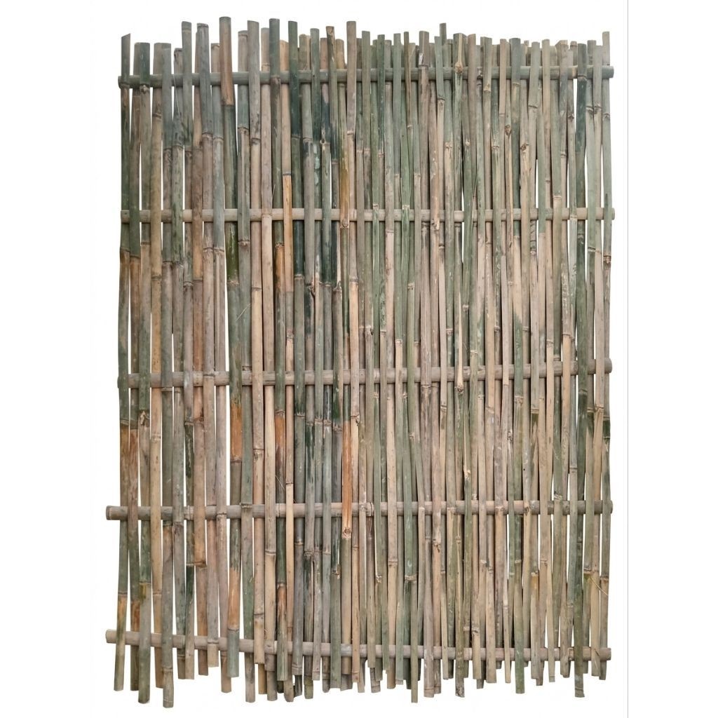 Pagar Bambu Motif Anyam Klasik Natural