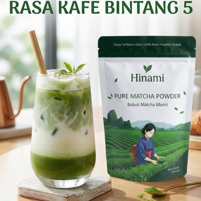 Hinami Japanese Pure Matcha 100Gr Bubuk Matcha Murni Untuk Latte Dan Kue