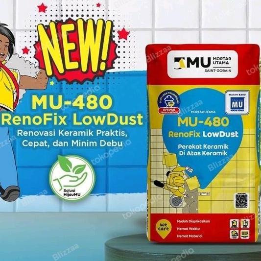 Mortar Utama Mu 480 Perekat Keramik Diatas Keramik Renofix Mu480 -25Kg