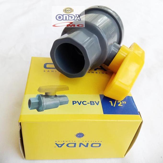 Promo Ball Valve Bal Bol Brass Stop Kran Keran PVC 1/2 Inch ONDA PVC-BV-1P2 Diskon