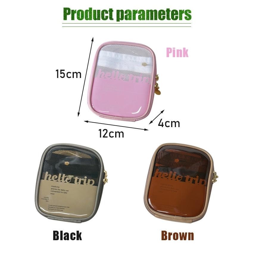 Pouch Makeup Transparan Waterproof Anti Air / Tas Kosmetik PVC Serbaguna / Dompet Makeup Travel Orga