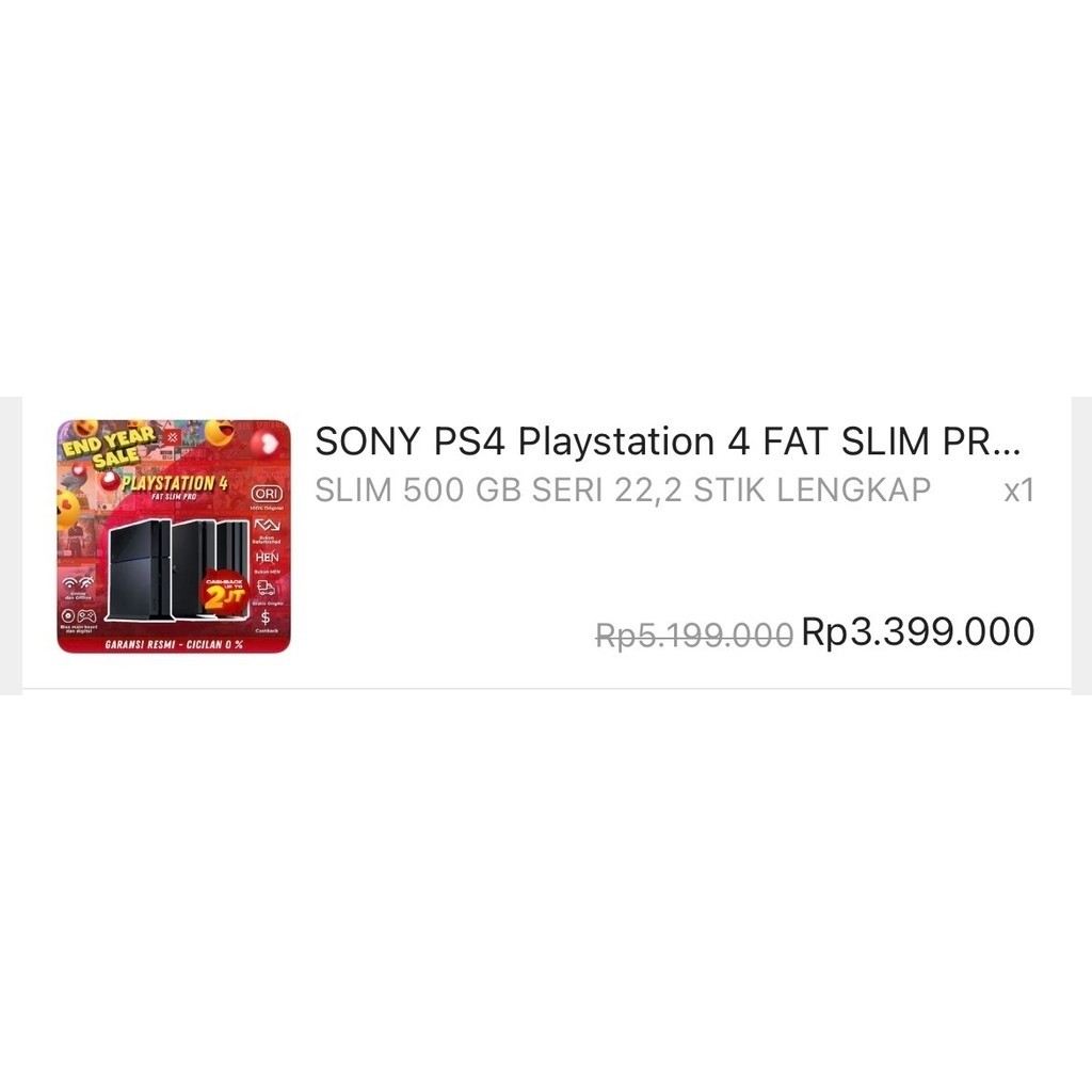 Sony PS4 PlayStation 4 Slim Pro 500 GB Seri 22,2 Stik Lengkap (Bekas Pakai)