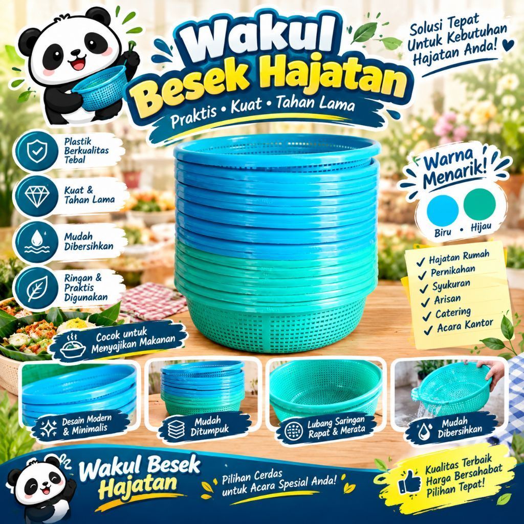 Wakul Besek Hajatan Plastik Kuali Serbaguna / Wakul Hajatan / Wakul Besek no 10