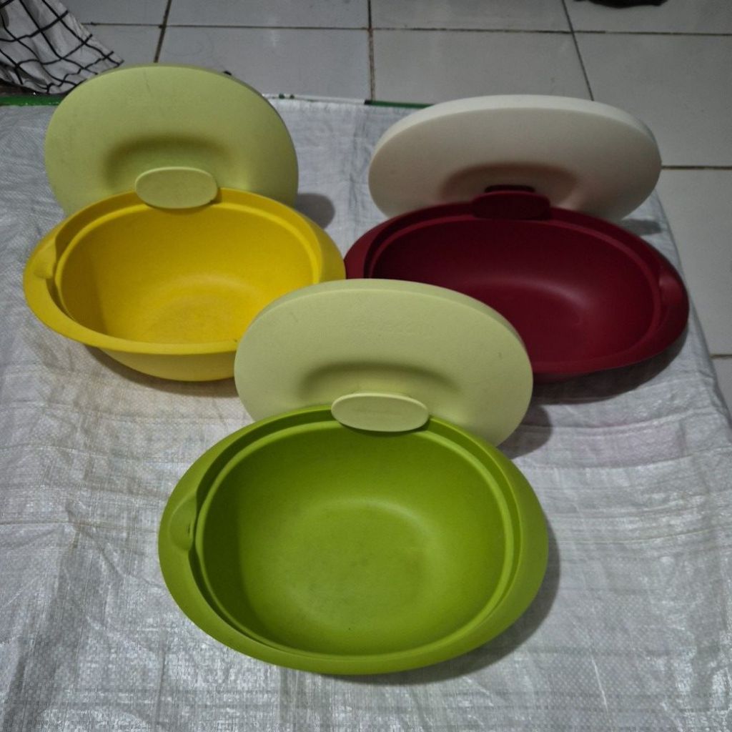 Blossom Hijau, Merah, Kuning, 1,8L, Original Tupperware Second