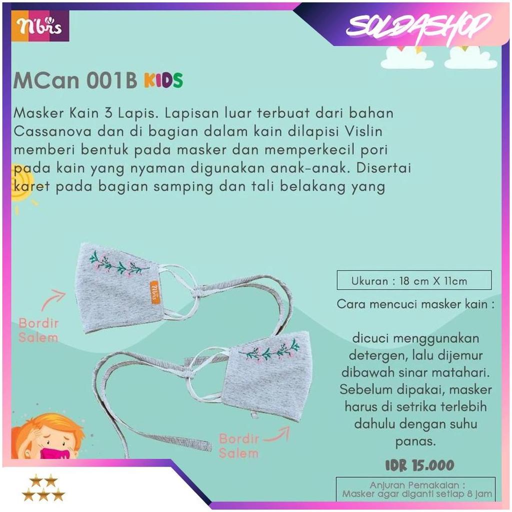 MASKER KAIN NIBRAS MCAN 001B KIDS MASKER ANAK 3 LAPIS TERLARIS Terlaris
