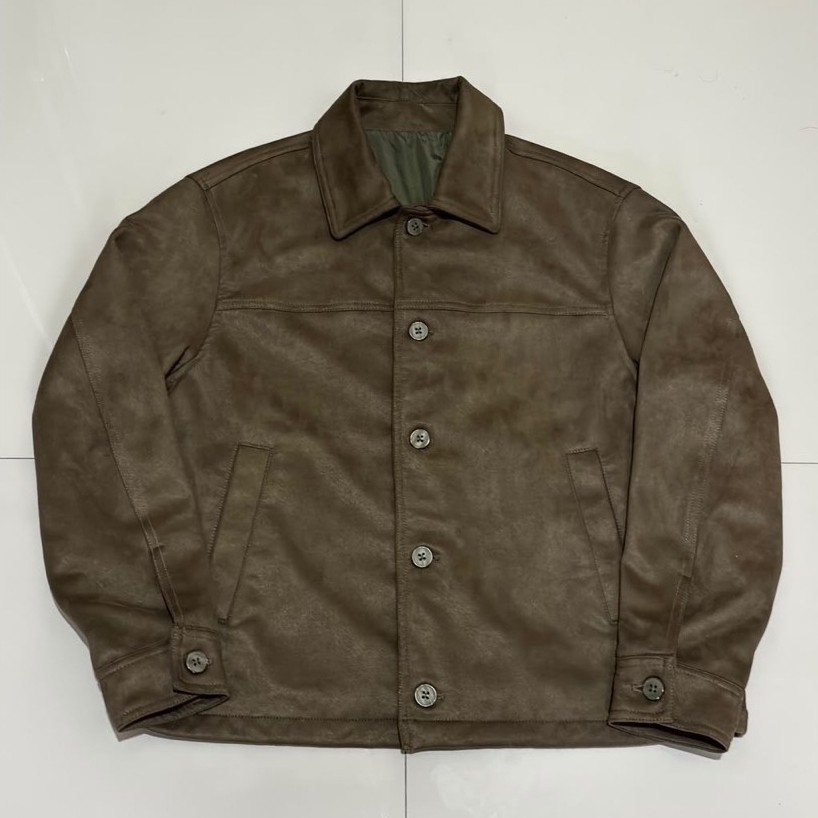 Signore Minimal Button Suede Olive