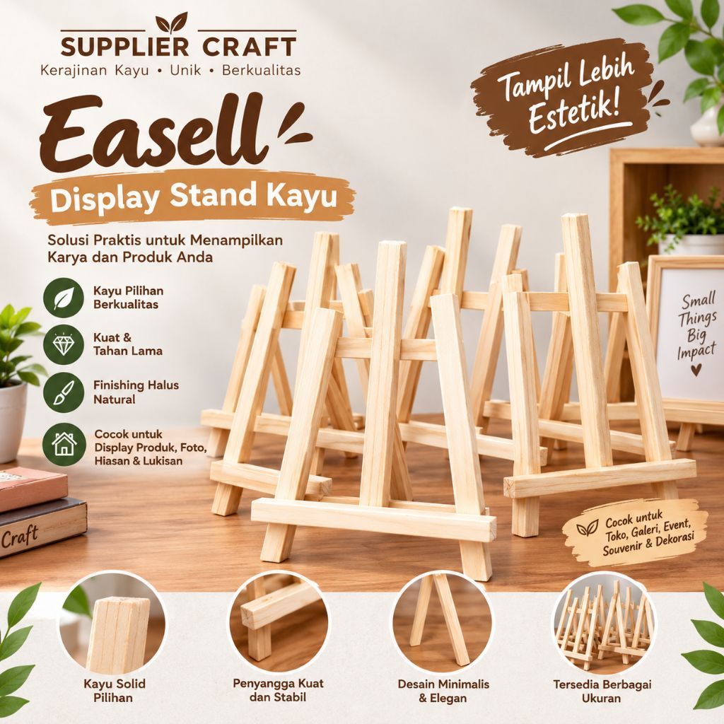 Easel Stand Tripod kayu Holder mini wodeen easel kayu panjang 50cm