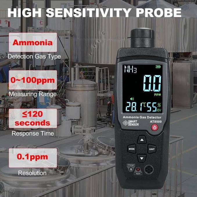 SHAN GAS DETECTOR SMART SENSOR AT8500 Ammonia Gas Detector Digital NH Gas Tester 0-100 PPM Ammonia G