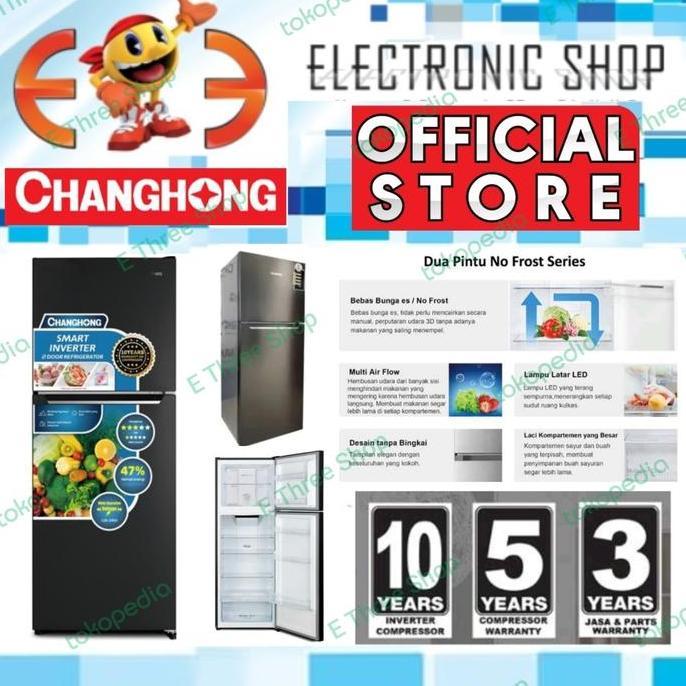 Changhong Ftm285Nib Kulkas 2 Pintu Inverter 220L  - Ftm285 - Ftm 285