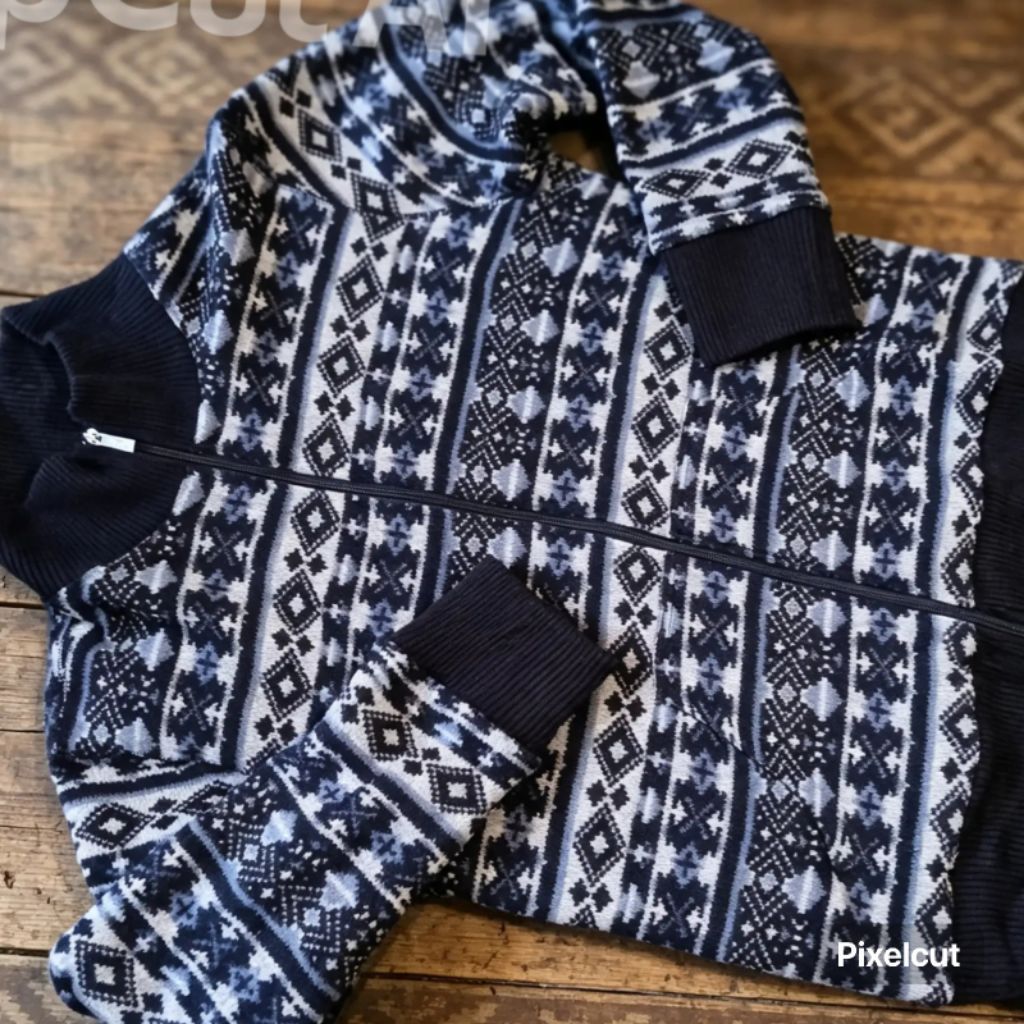 Sweater Motif Navajo Sherpa Tebal