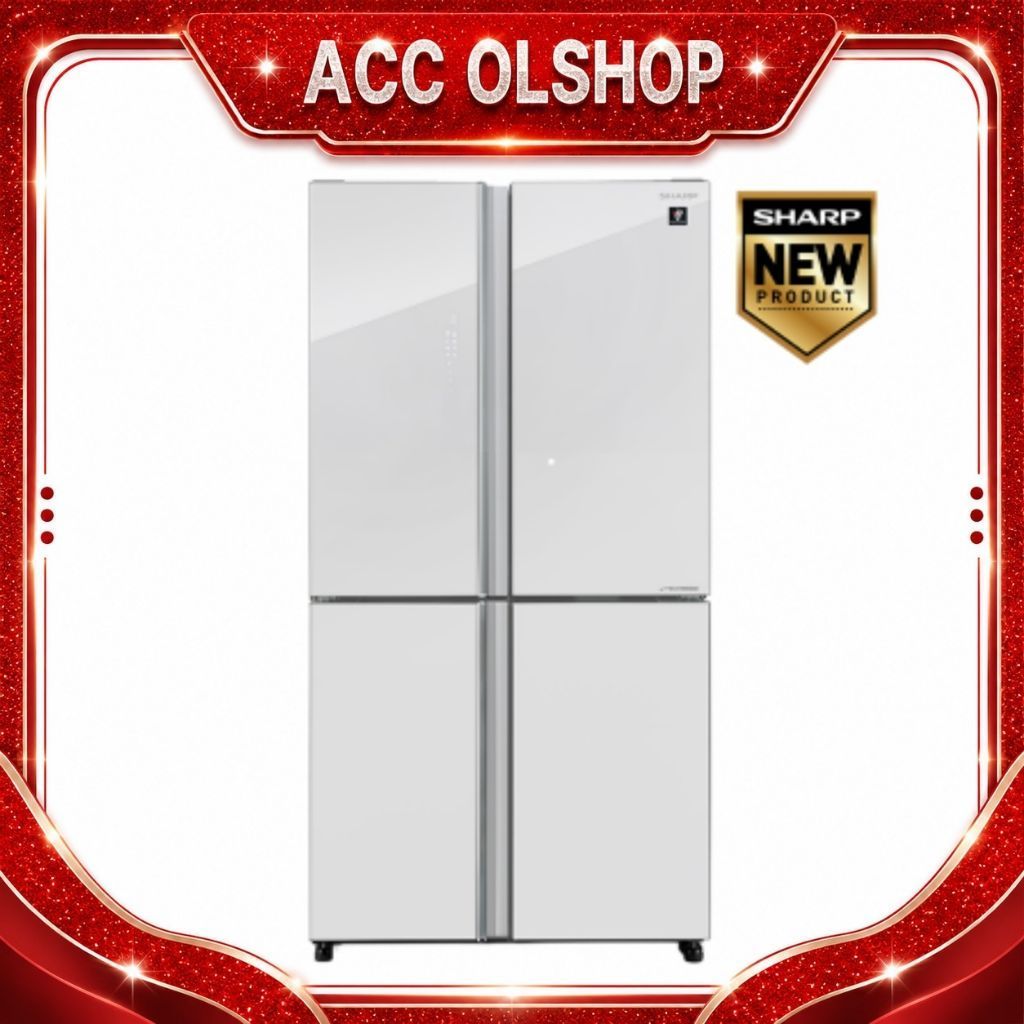 SHARP SJ-IF91PG-GW Kulkas Multi Door 4 Pintu Hybrid Cooling System / Kulkas Sharp Queen Series Magic