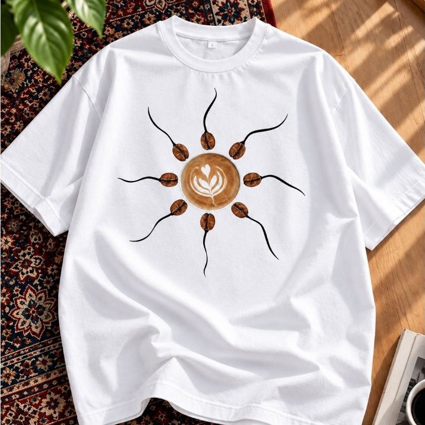 kaos kopi barista/manual brewing/desain latte art/barista kalcer by south point