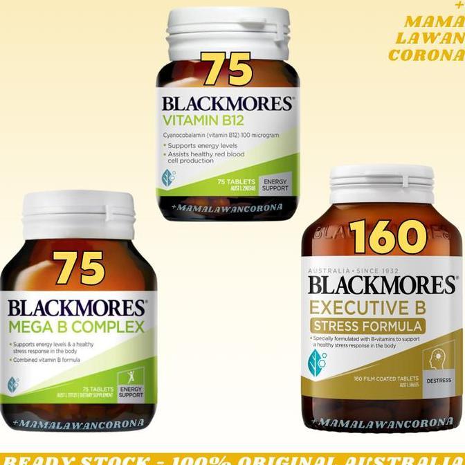 BLACKMORES Executive B Stress Formula 160 Tablets Vitamin Mega B Complex B 12 B12 75 Tablet