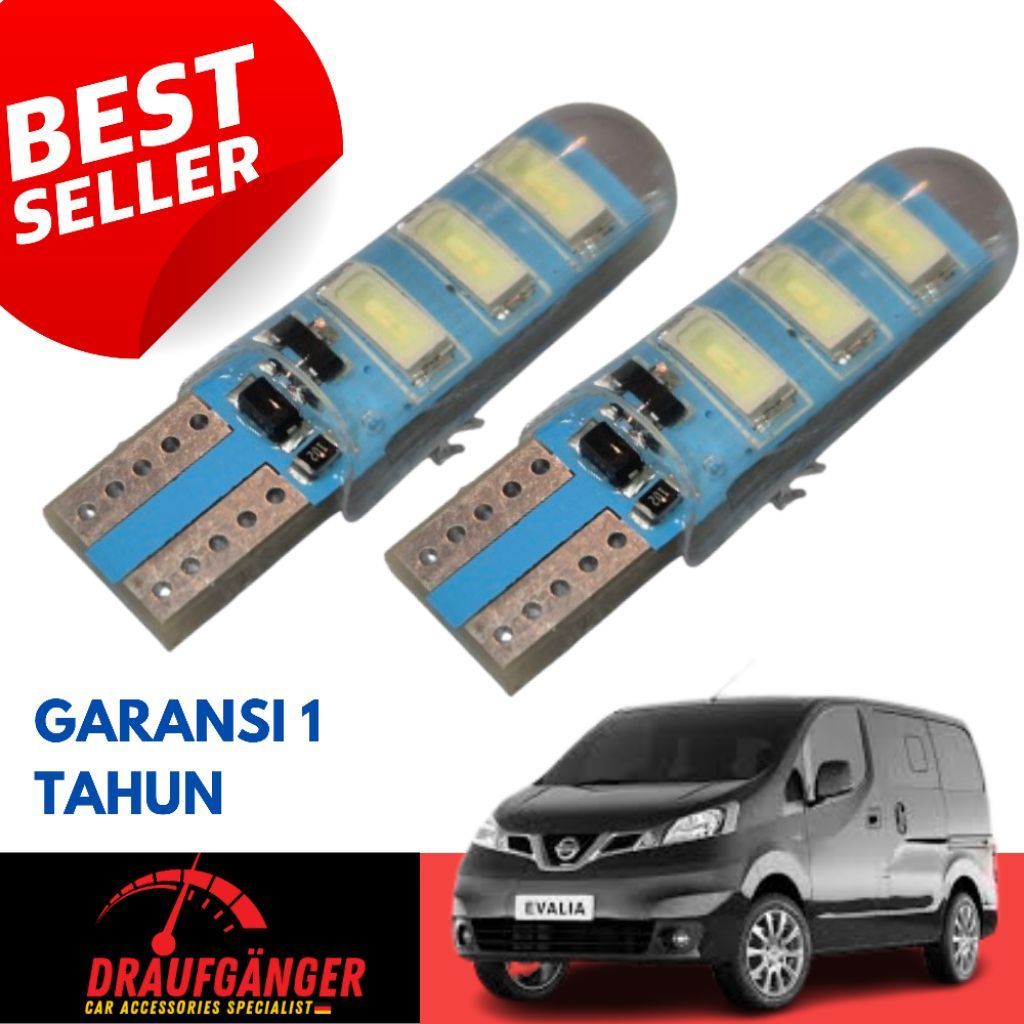 LED Lampu Senja Nissan Evalia Isi 2pcs Socket T10 21Watt 12v Blue Ice Garansi 1 Tahun PnP Suzuki Nis