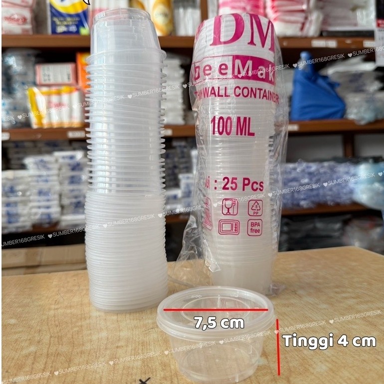 [25pcs] THINWALL CUP PUDING 100ml DM | CUP DM Merpati 100ml