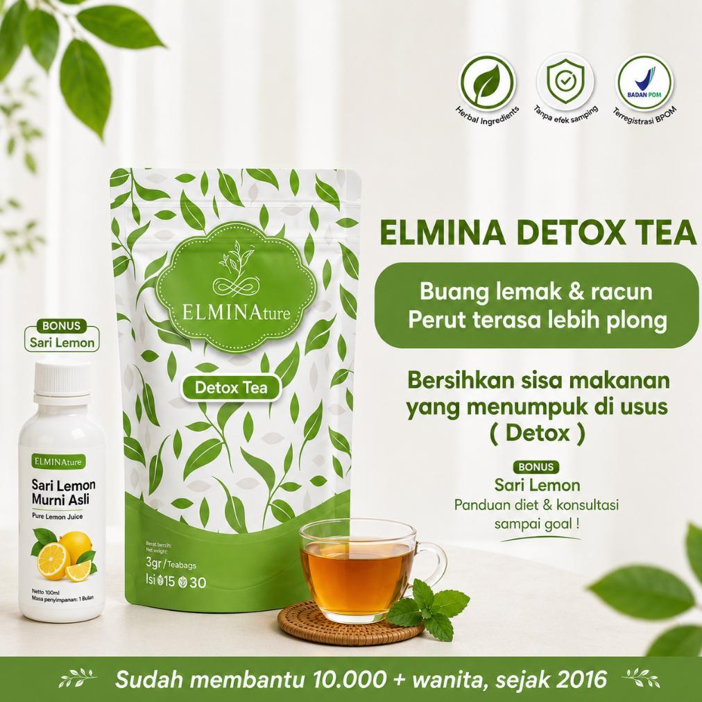 Elmina Detox Tea | Teh Pelangsing | After Dinner Tea | Bantu Lancarkan Pencernaan Diskon
