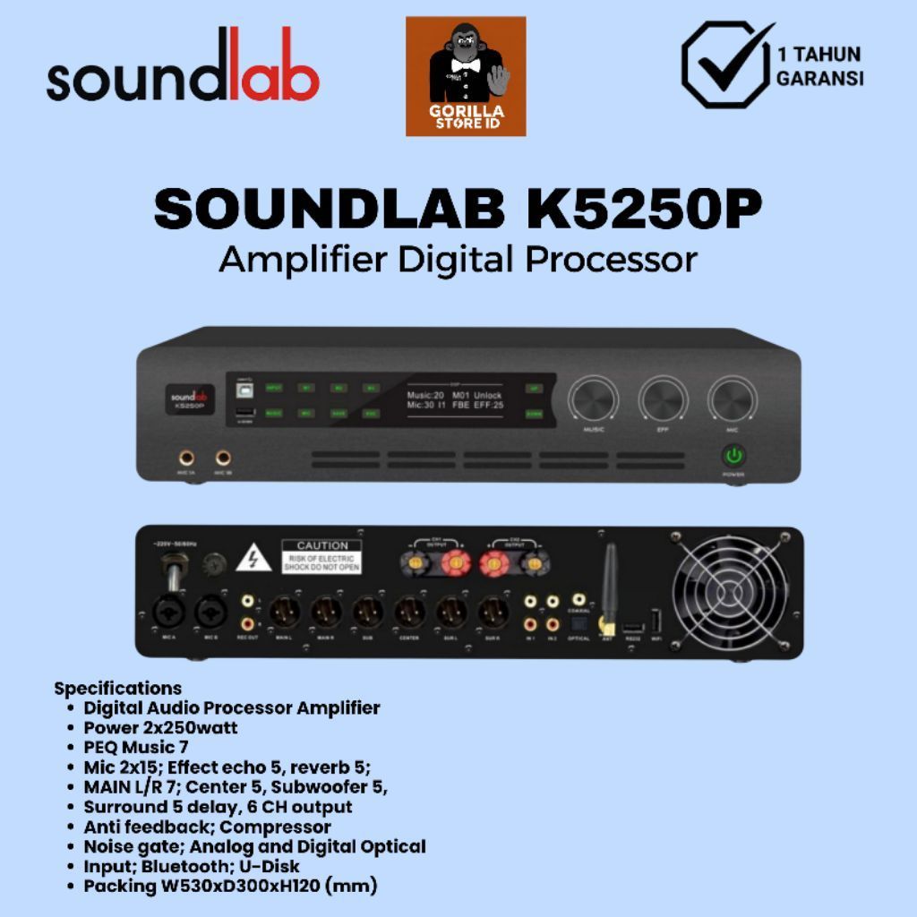 Digital Karaoke Processor Loudspeaker Management System Soundlab K5250P