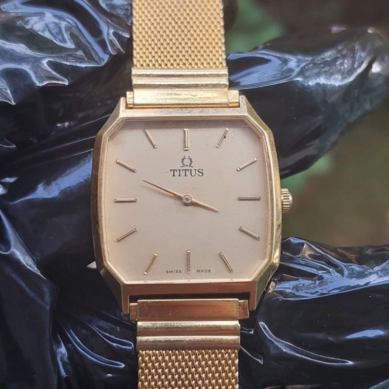 (Harga Net) Jam Tangan Solvil Et Titus NG 8371 Original Manual Winding Swiss Made Gold Plated Vintag