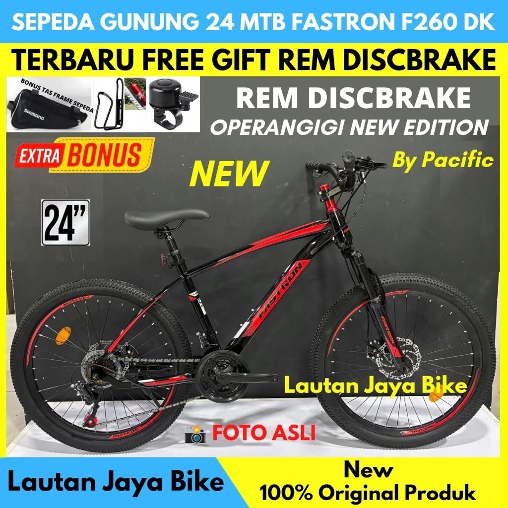 Sepeda Gunung MTB 24 Fastron F260 DK Rem Discbrake Operangigi Terbaru