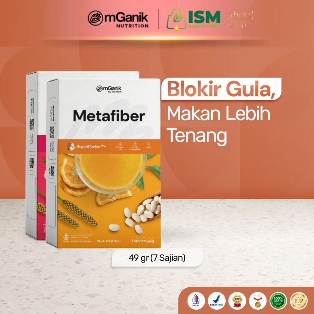 mGanik Metafiber Suplemen Serat Blokir Gula Darah & Diabetes 7 Sachet Makassar