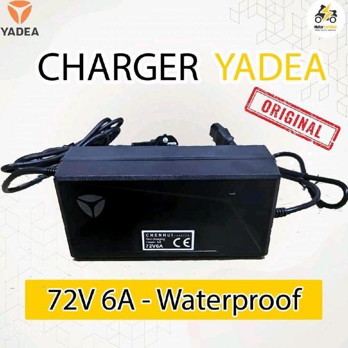 TERBARU - Charger Motor Listrik Yadea Original 72V 6A -Waterproof