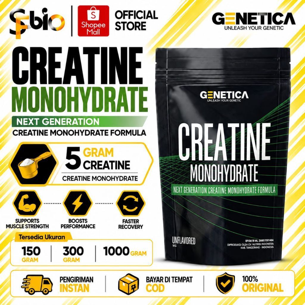 Genetica Creatine Monohydrate 1 Kg - Creatine 1000 Gram