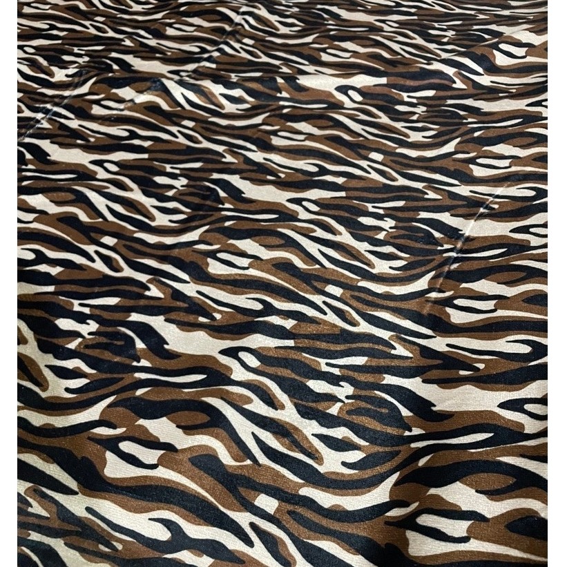 Kain bulu motif macan loreng - beludru loreng - animal printing - animal loreng