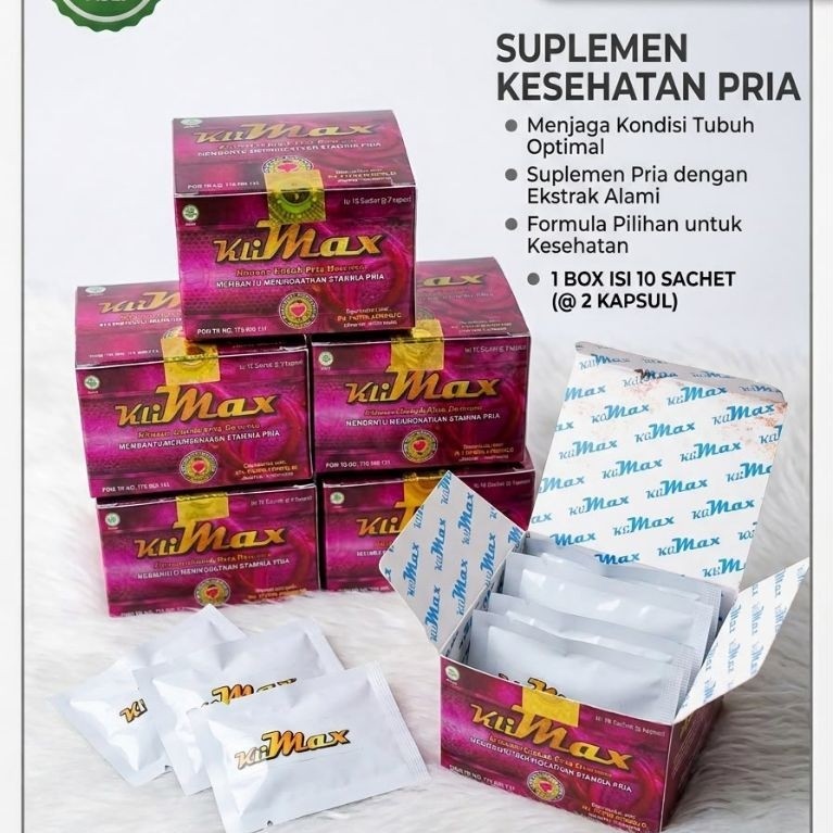 Suplemen Kesehatan Pria KliMax 1 Kotak Isi 10 Sachet @2 Kapsul