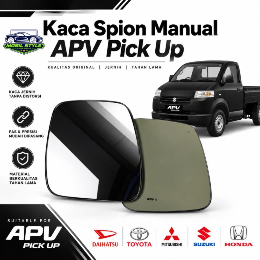 Kaca Spion Manual Apv Pic up Cermin Spion Manual apv Pikup kaca manual Apv original termurah
