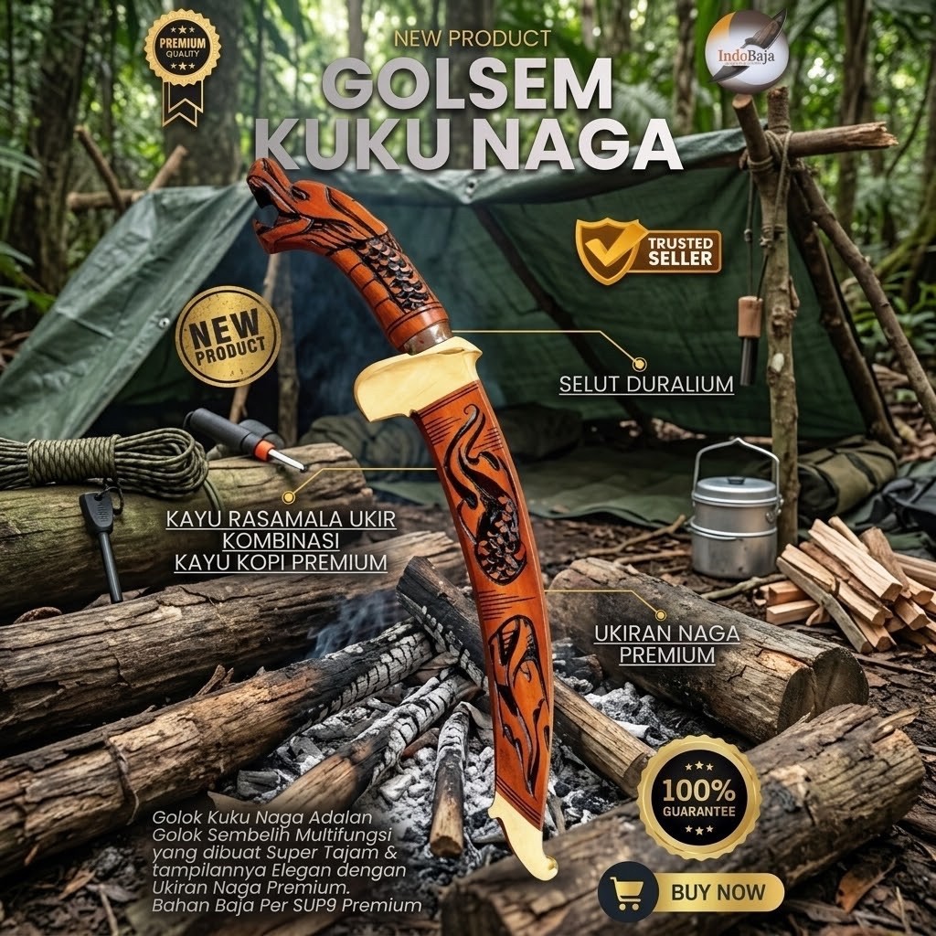 [INDOBAJA] GOLOK SEMBELIH KUKU NAGA PREMIUM GOLOK BAJA PER SUP9 PREMIUM ASLI ORIGINAL SUPER TAJAM