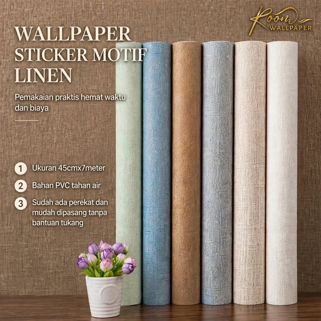 WALLPAPER STICKER MOTIF LINEN PEKANBARU