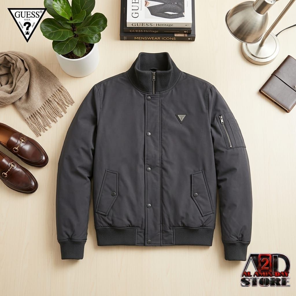 Guess Down Bomber Pilot Jacket Bulu Angsa Istimewa