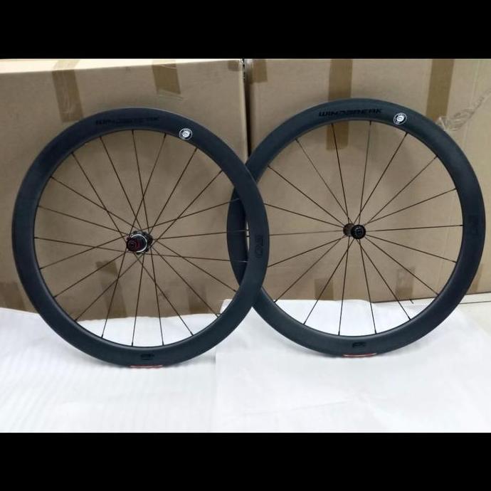 Wheelset 700C Wind Brake Super Team 700C Carbon Rim Brake Tinggi Velg 5Cm Set Depan Belakang - Wheel