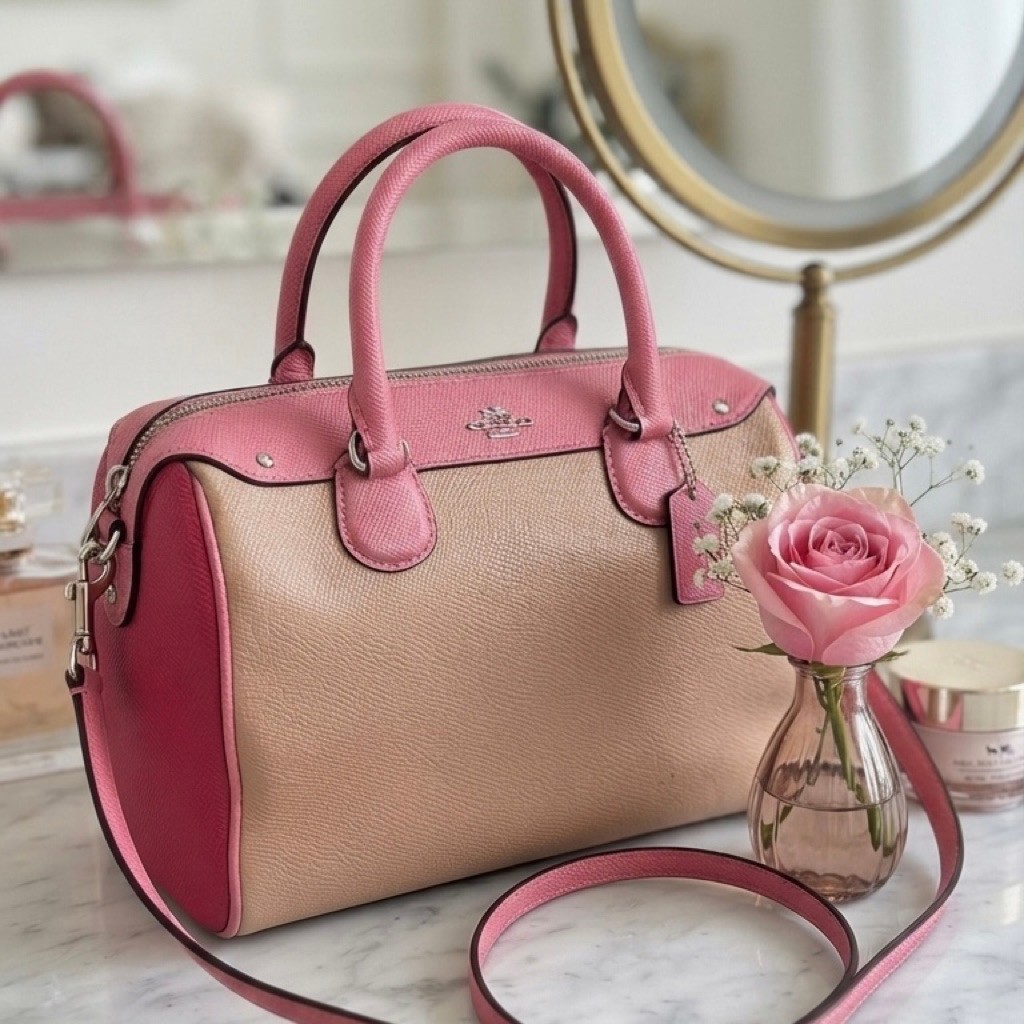 PRELOVED COACH MINI BENNET SATCHEL IN PINK BEIGE