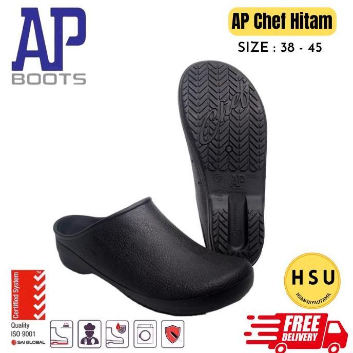 Kkgf- Sepatu Chef Sepatu Dapur / Sepatu Ap Chef Meriah Hitam