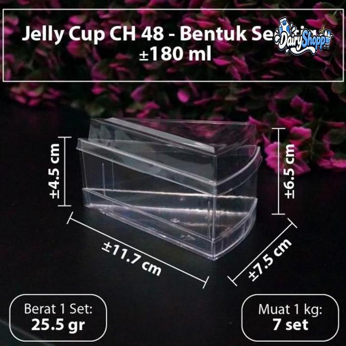 GELAS PUDING DAN CAKE isi 10 pcs - CH 48 / CUP PUDING SEGITIGA /MIKA