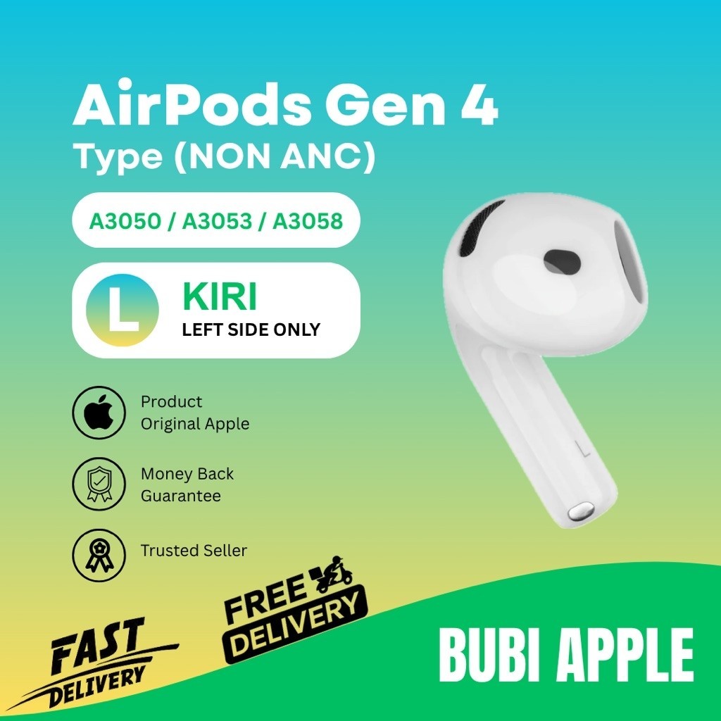 Airpods 4 non ANC original Apple sebelah kiri/left only earpiece
