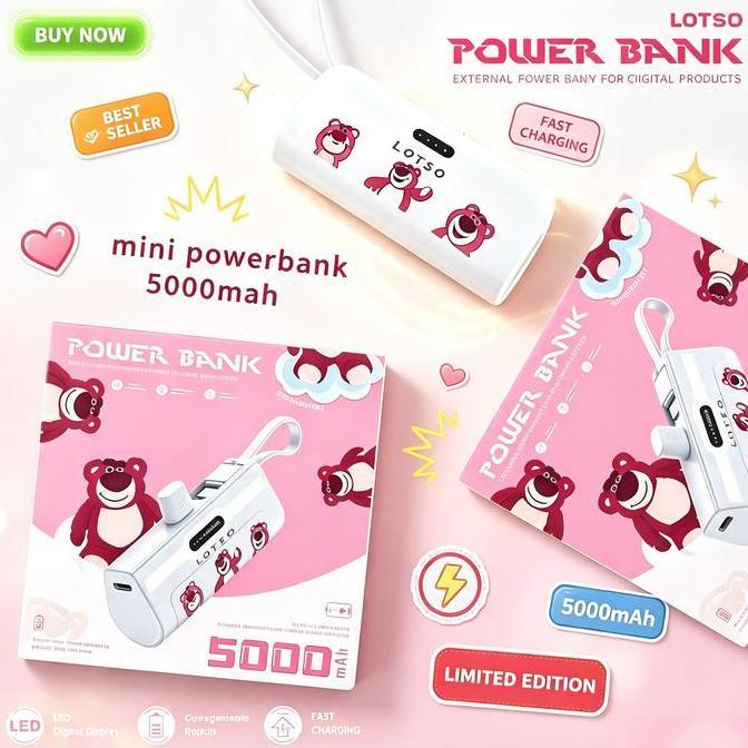5000mah Power bank mini power bank Lotso bear Mickey  portable wireless for Iphone & type-c Charger 