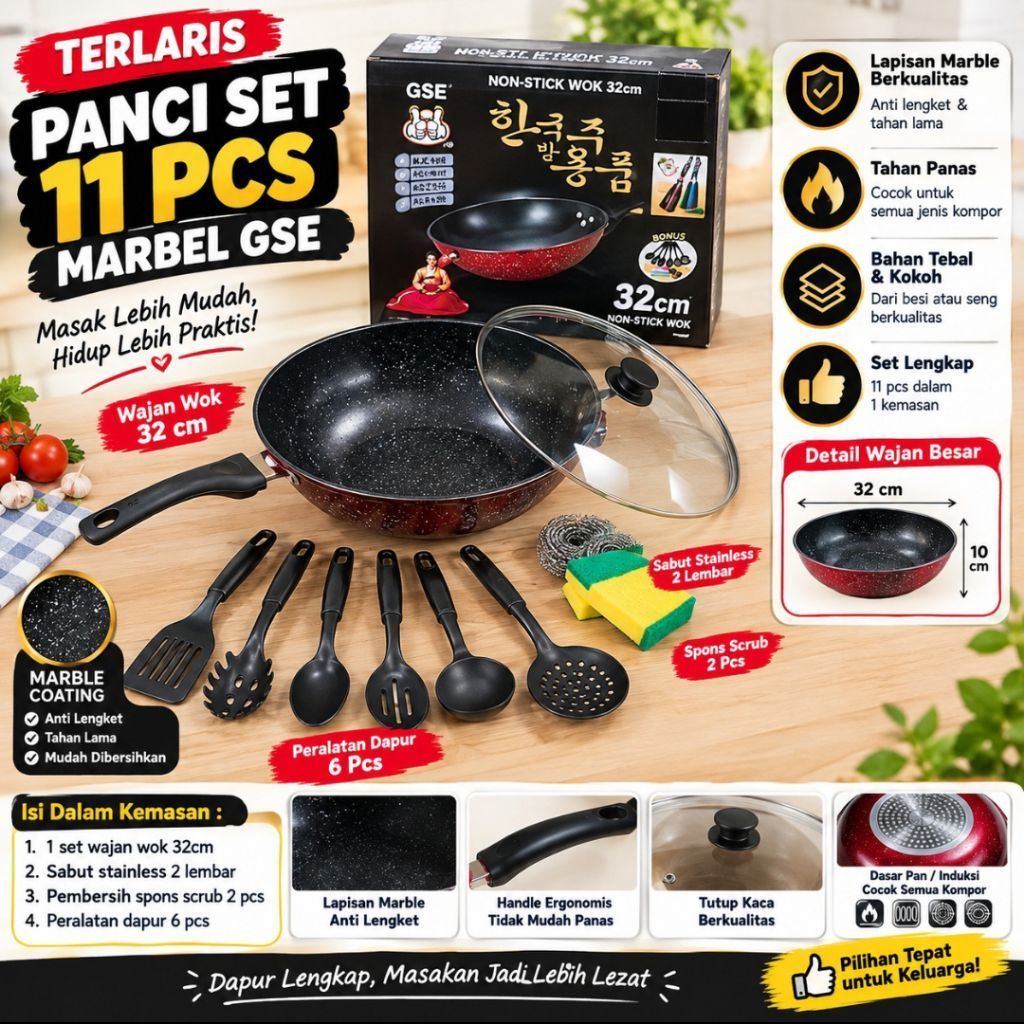 WAJAN SET 11 Pcs MARBLE GSE