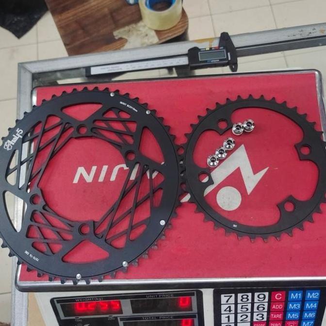 Chainring Gt Half5 Multi Speed 53T 39T Dan 56T 39T Baut 4 Bcd 110 Alloy 7075 Ringan Multispeed 53/39