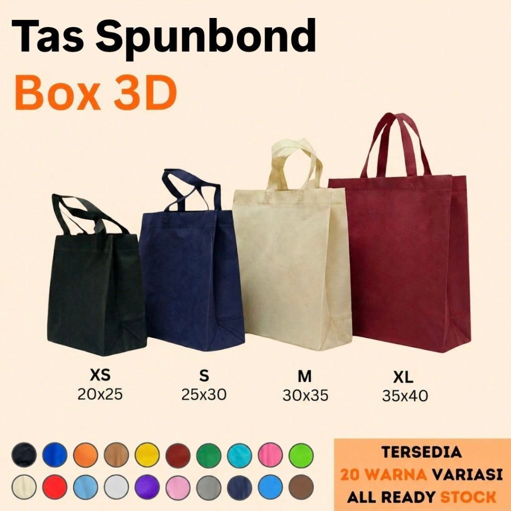 Goodie Bag Spunbond Box Bag Tas Spunbond All Size |20x25|25x30|30x35|35x40