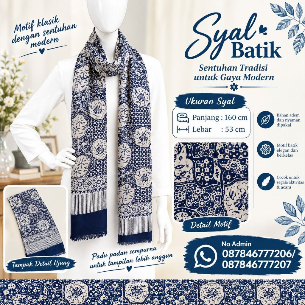 Syal Batik Bahan paris Kekinian | Syal Batik | Syal paris