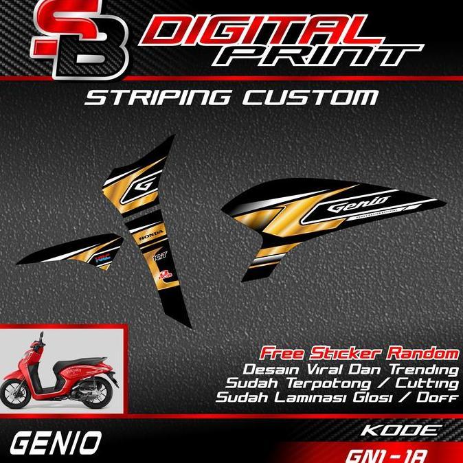 PREMIUM striping genio - sticker motor motif custom glosy bikin motor tampil keren