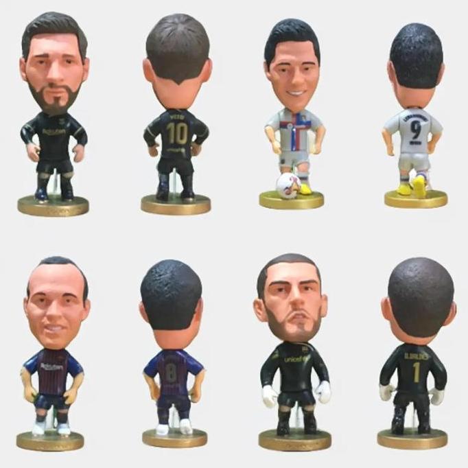 MISNAH78 - FIGURE MINIATUR PEMAIN BOLA SOCCERWE KODOTO MESSI LEWANDOWSKI PUYOL SUAREZ VALDES
