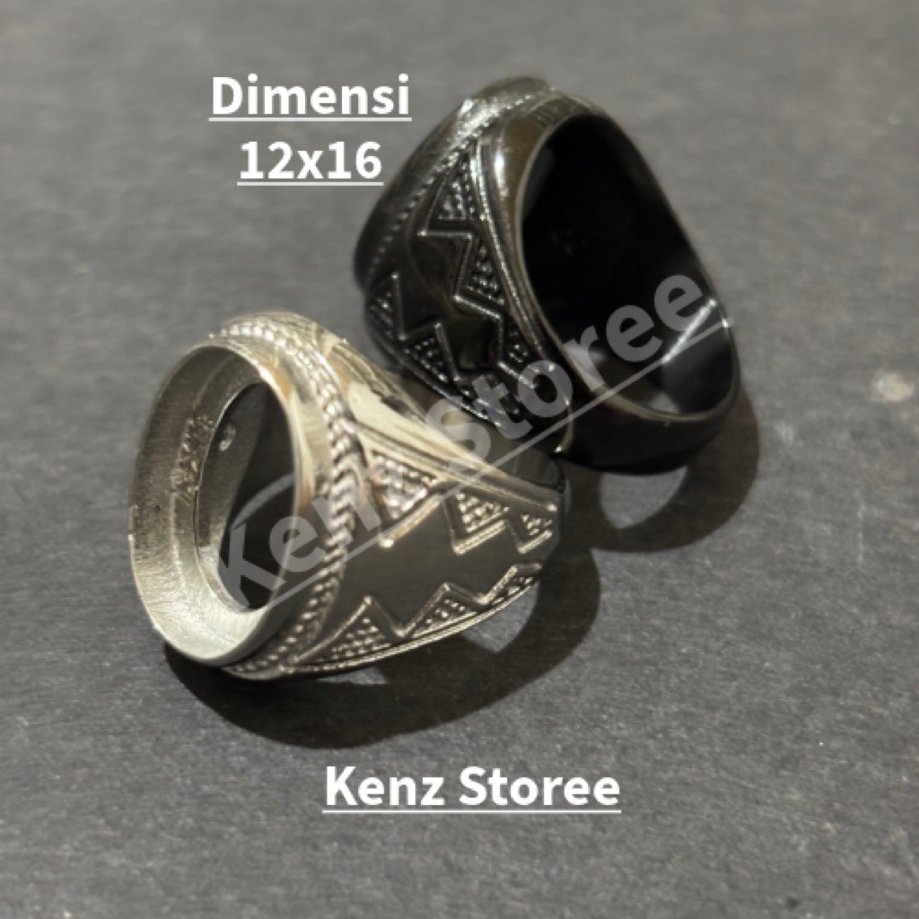 Emban Ring Cincin Titanium Dimensi 12x16