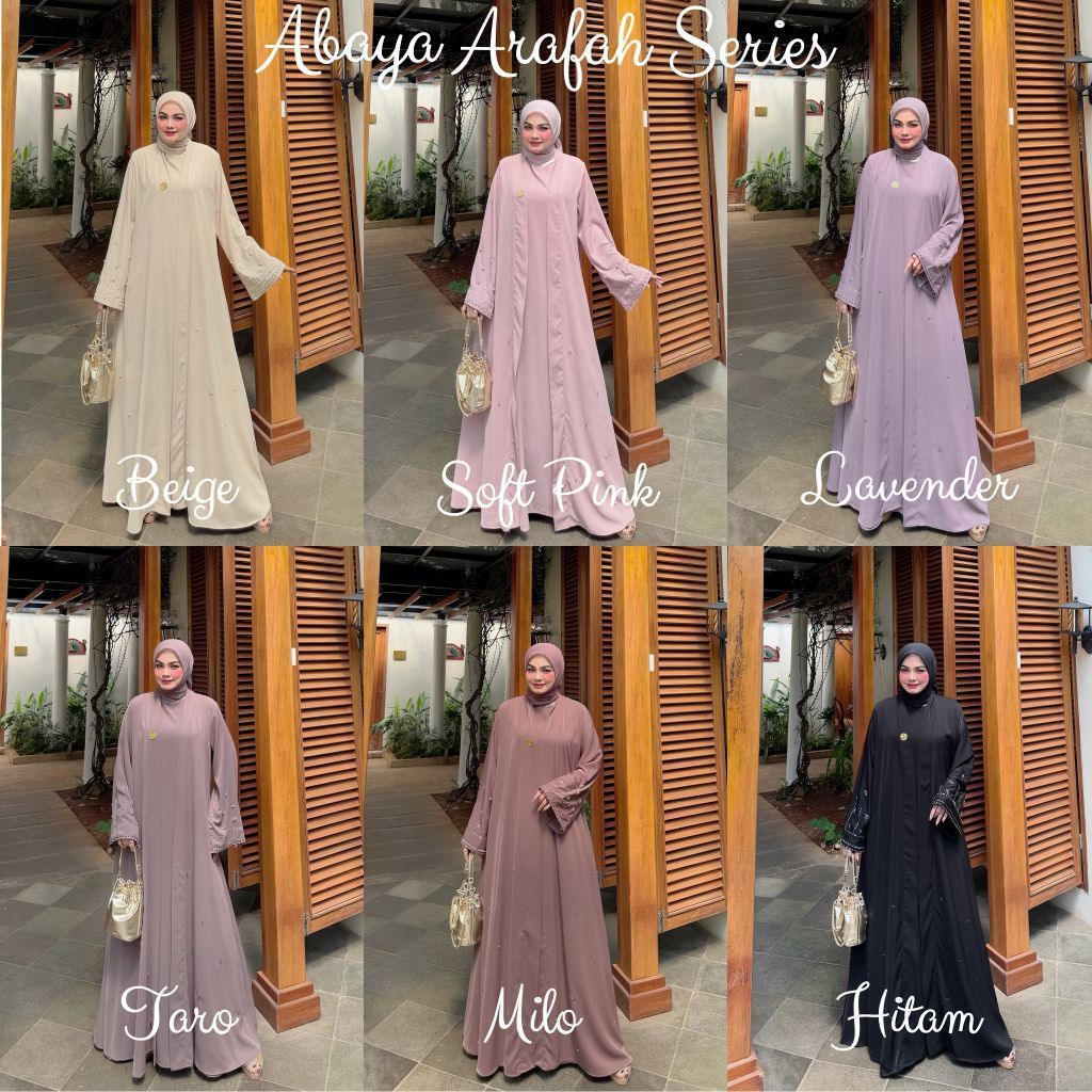 NEW ABAYA ARAFAH POPPY SYARI NAYARA SET OUTER by POPPY Set Scraft Ceruty Premium READY DRESS LEBARAN